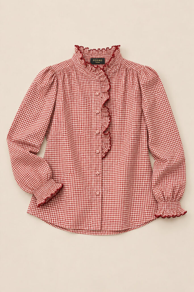 Alternative view of CAMICIA ROUCHES PROFILI BLU BORDEAUX