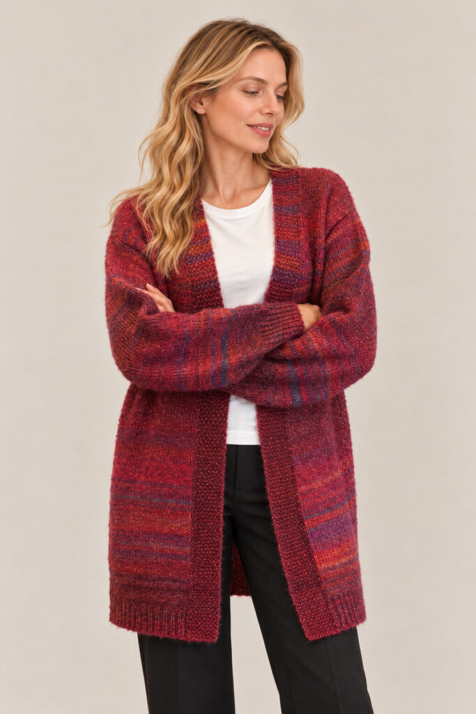 MAXI CARDIGAN BORDEAUX