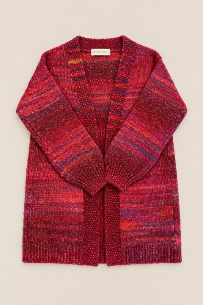 Alternative view of MAXI CARDIGAN BORDEAUX