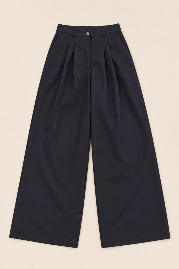 Alternative view of PANTALONE AMPIO PINCES NAVY