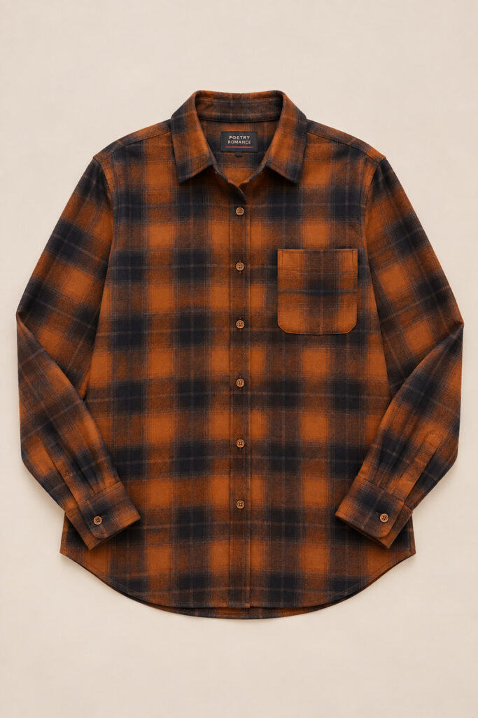Alternative view of CAMICIA A QUADRI MARRONE